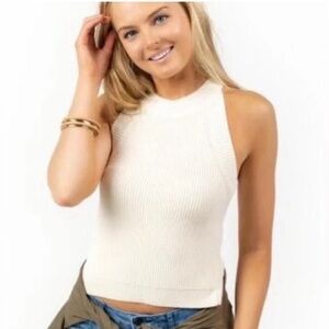 Harper Heritage Ivory/Cream Sleeveless Knit Tank Size S EUC